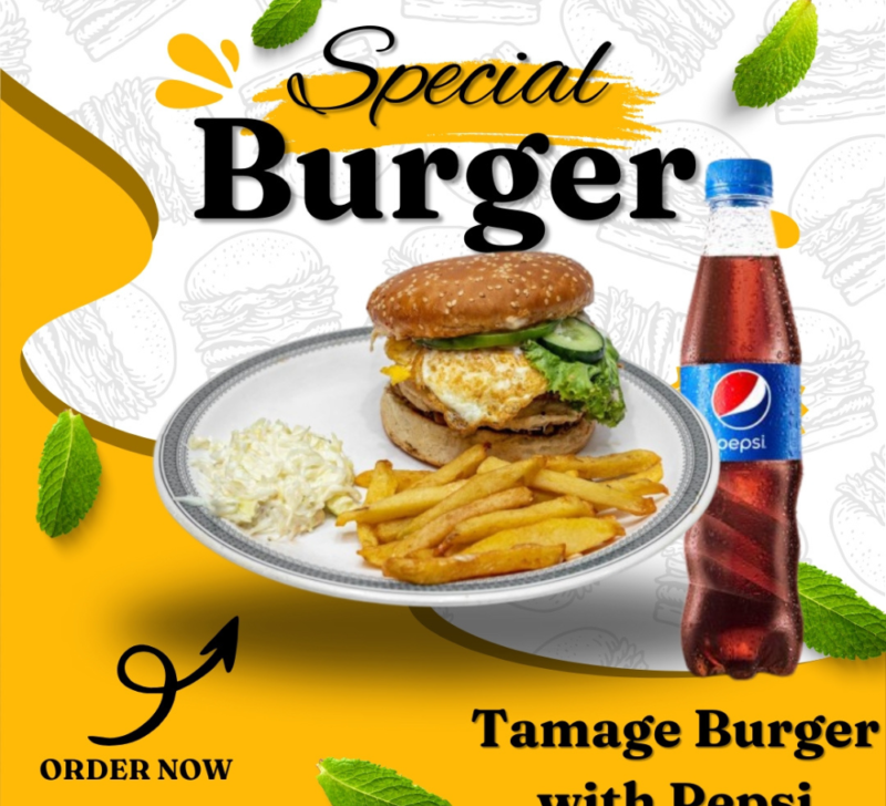 Special Burger, Fries & Pepsi – The Ultimate Fast Food Treat!