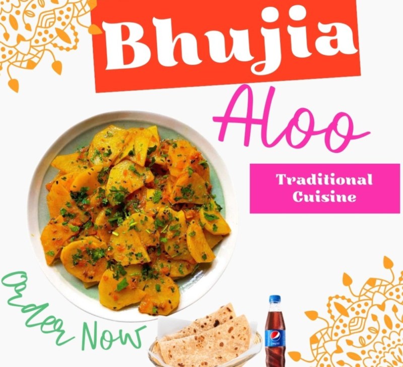 Aloo Ki Bhujia with 2 Roti & Pepsi