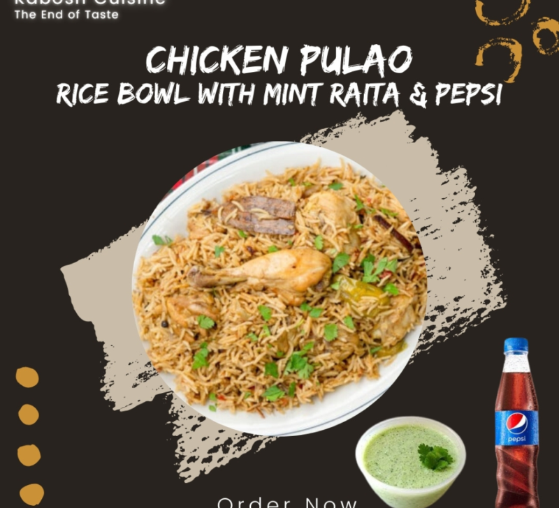 Chicken Pulao, Raita & Pepsi