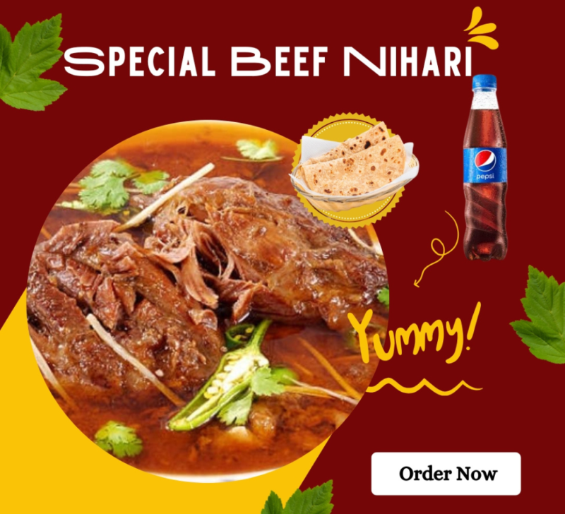 Special Beef Nihari with 2 Roti & Pepsi – A Hearty Desi Delight!